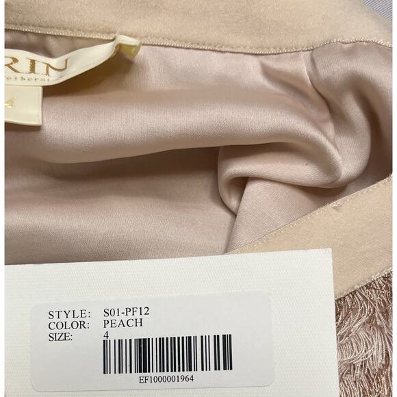 Erin By Erin Featherstone Tiered Fringe Mini Skirt Peach Size 4 NWTS - Picture 5 of 7
